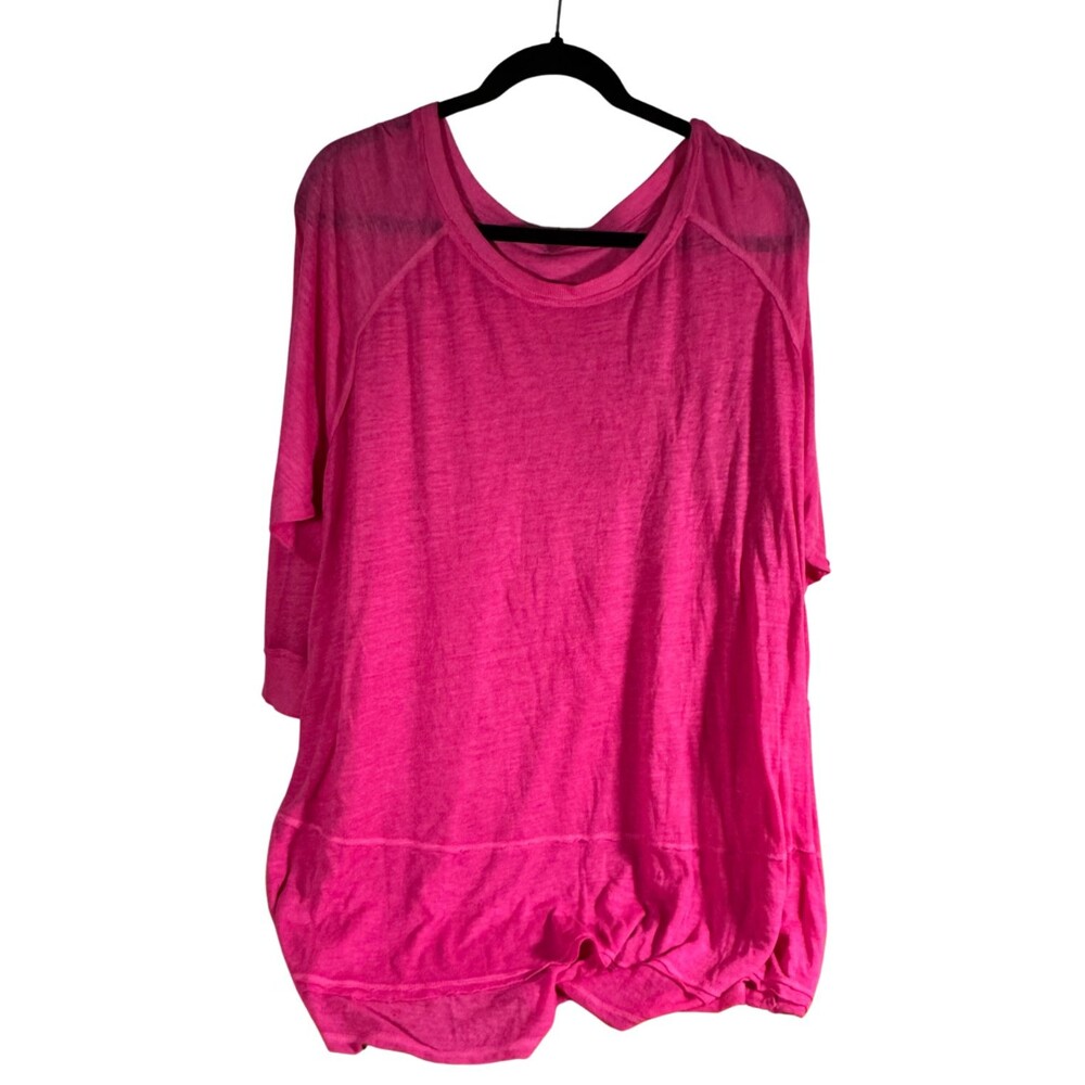 Calvin Klein Hot Pink 3/4 Sleeve Sheer Knit, Womens Plus 3x,  Athleisure Beach